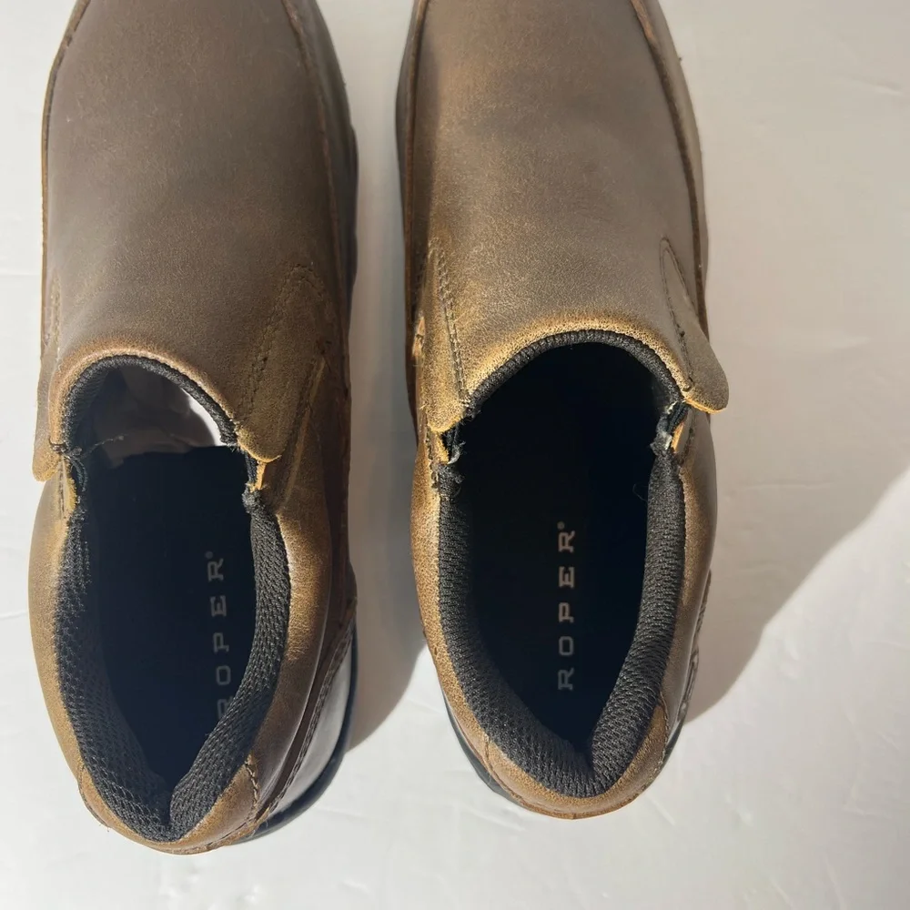 Ropers‎ Brown Leather slip on loafer mules size mens size 8.5
